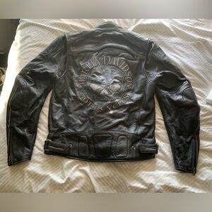 Harley‑Davidson Willie G Skull Graphic Leather Riding Jacket